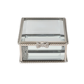 Glass Jewellery box Silver with Clear Glass (5.5 x 8.5 x 8.5cm)