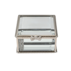 Glass Jewellery box Silver with Clear Glass (5.5 x 8.5 x 8.5cm)