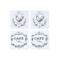 Coasters x 4 - Cuisine / Cafe Square Matt - Oct 26