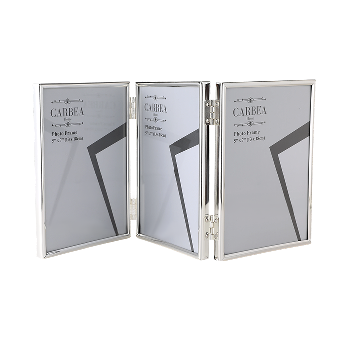 Silver Picture Frame Triple 5"x 7"