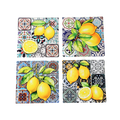 Coasters x 4 - Square Lemons Gloss MY006