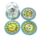 Coasters x 4 - Round Lemon Gloss