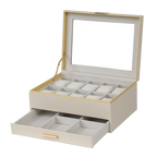 Jewellery Box PVC Champagne Leather 1 Draw