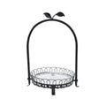 Tray Stand with glass shelf -  Black Metal Single Tier - Oct 26