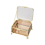 Glass Jewellery box Gold with Amber Glass (6.5 x 10 x 8cm)