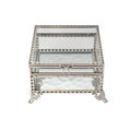 Glass Jewellery box Silver with Clear Glass (9 x 13.5 x 13.5cm)