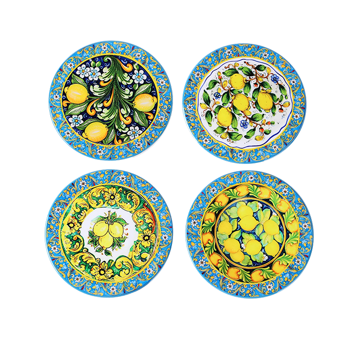 Coasters x 4 - Round Lemon Gloss