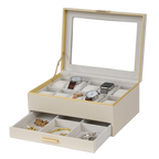 Jewellery Box PVC Champagne Leather 1 Draw
