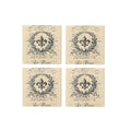 Coasters x 4 - Fleur-de-lis Square Matt - Oct 26
