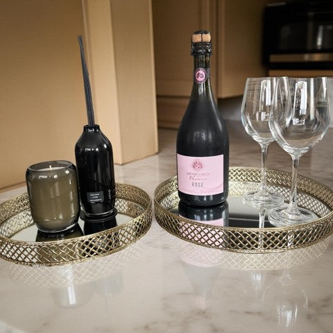 Arcadia Silver Round Trays - Set of 2