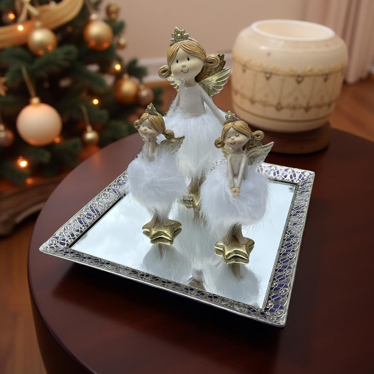 Austin Square Silver Trays - Set of 3