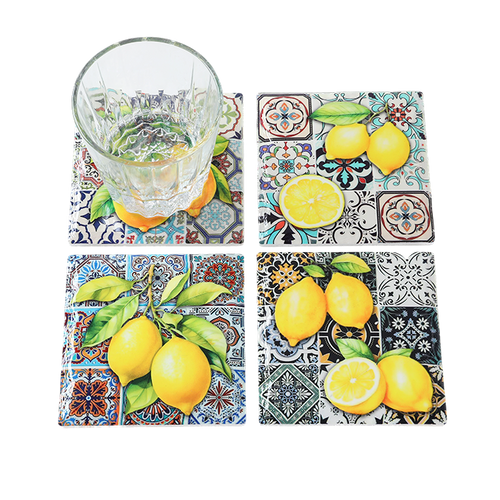 Capri Lemons Coasters x 4