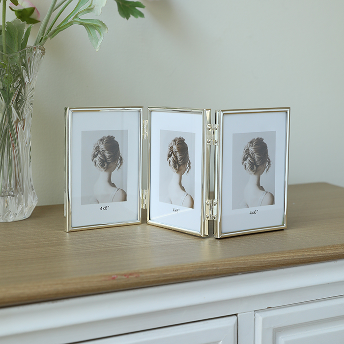 Trio Silver Picture Frame Triple 5"x 7"