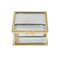 Glass Jewellery box Gold with Clear Glass (5.5 x 8.5 x 8.5 cm)