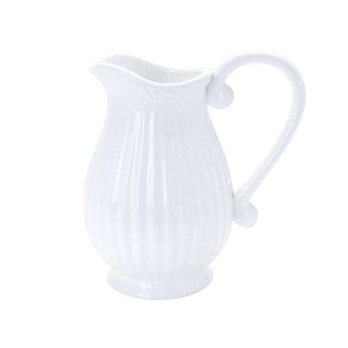 Ceramic White Jug 20cm - Oct 26