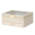 Jewellery Box PVC Champagne Leather 1 Draw