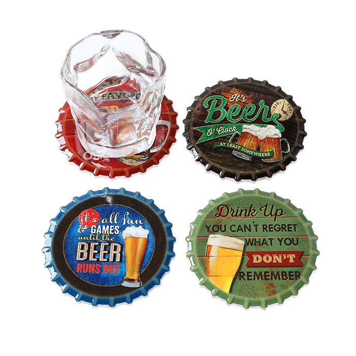 Coasters x 4 - Round Beer Gloss