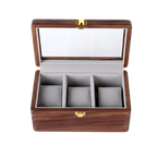 Watch Box Black Walnut Wood 3 Watch