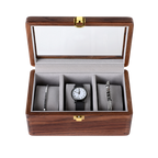 Watch Box Black Walnut Wood 3 Watch