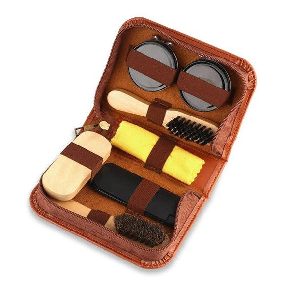 Men's Republic Shoe Shine Kit - 7 Pieces in Zipper Bag