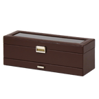 Watch Box Brown PVC Leather 6 Watch