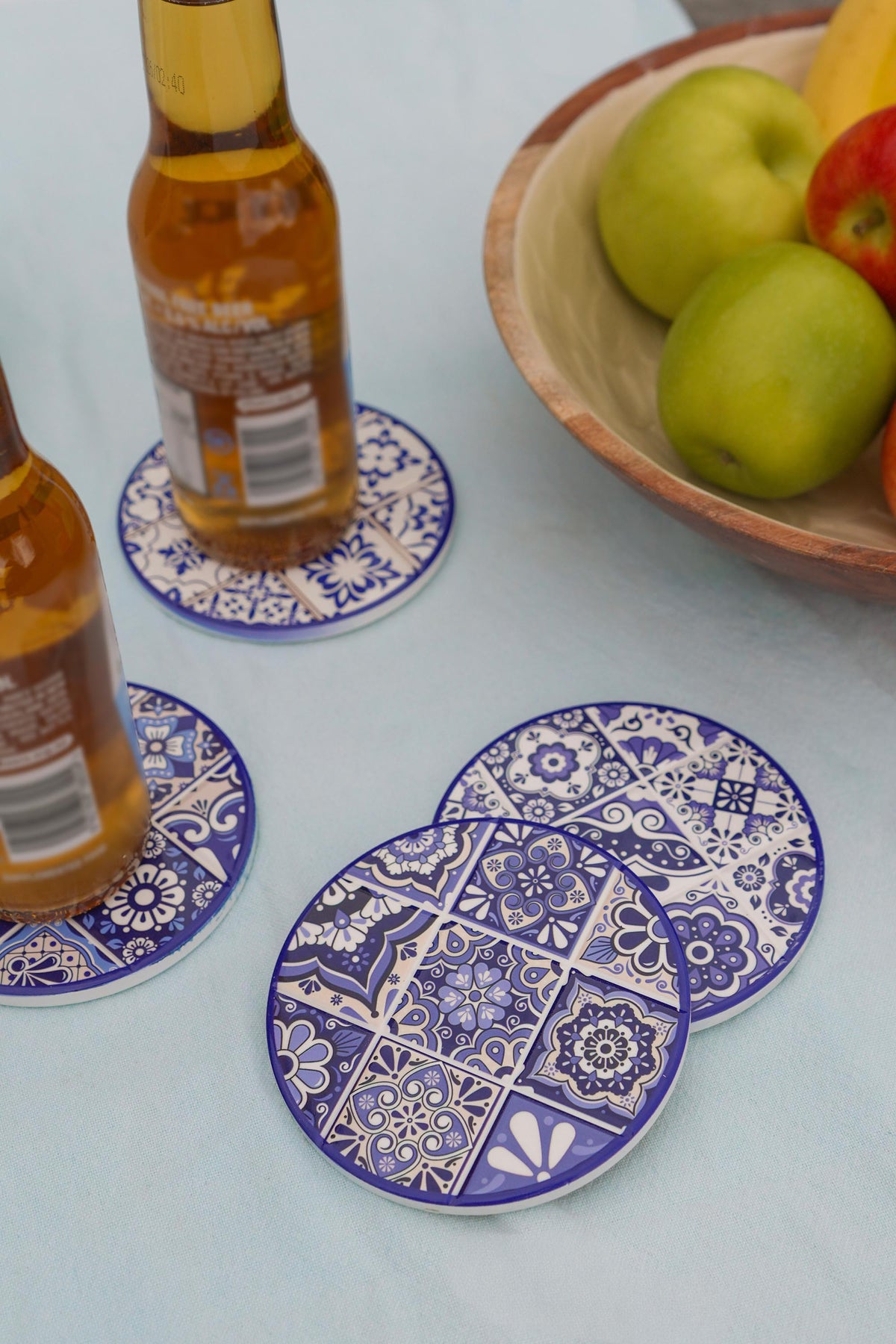 Moroccan Round Mosaic Coasters Set of 4