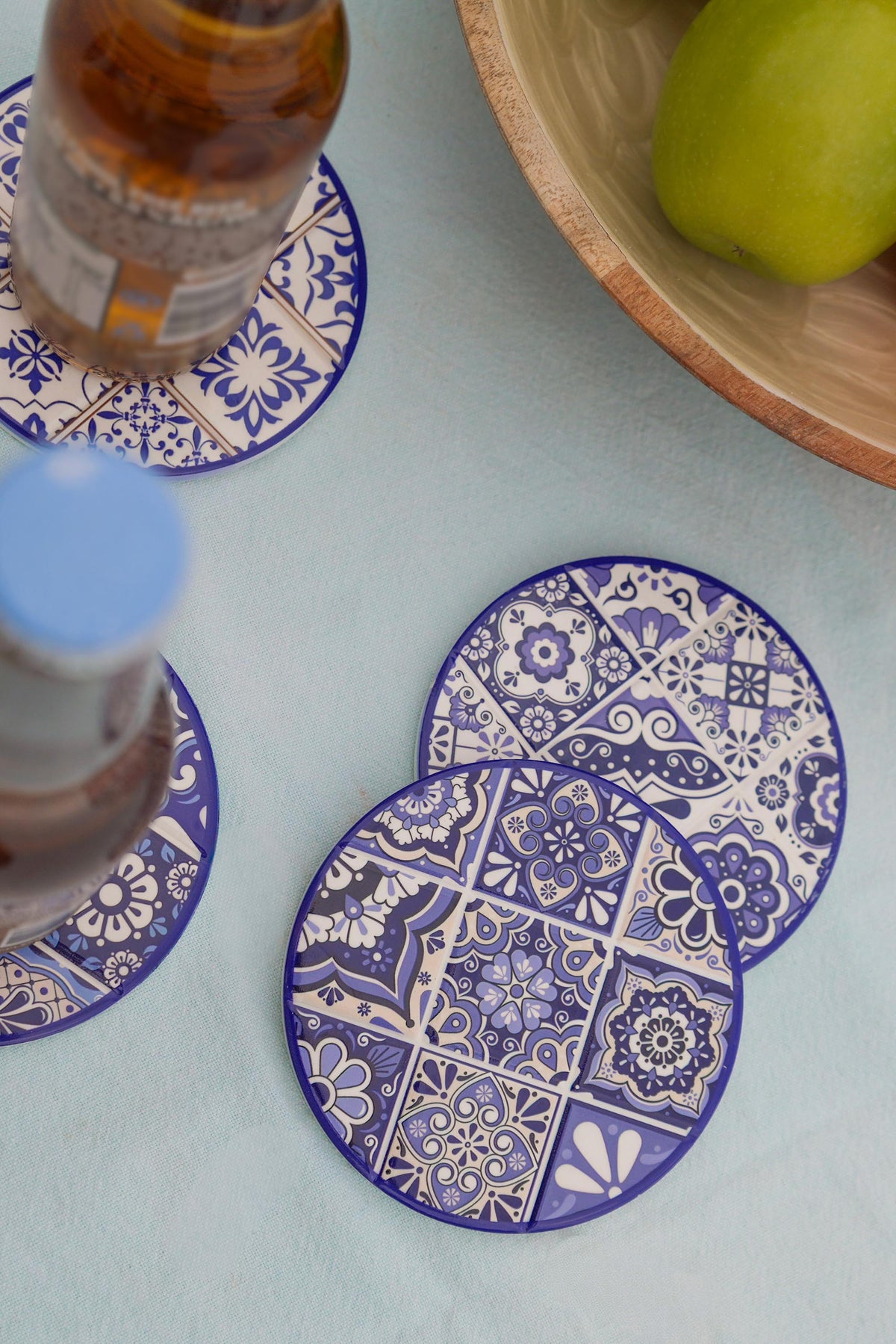 Moroccan Round Mosaic Coasters Set of 4